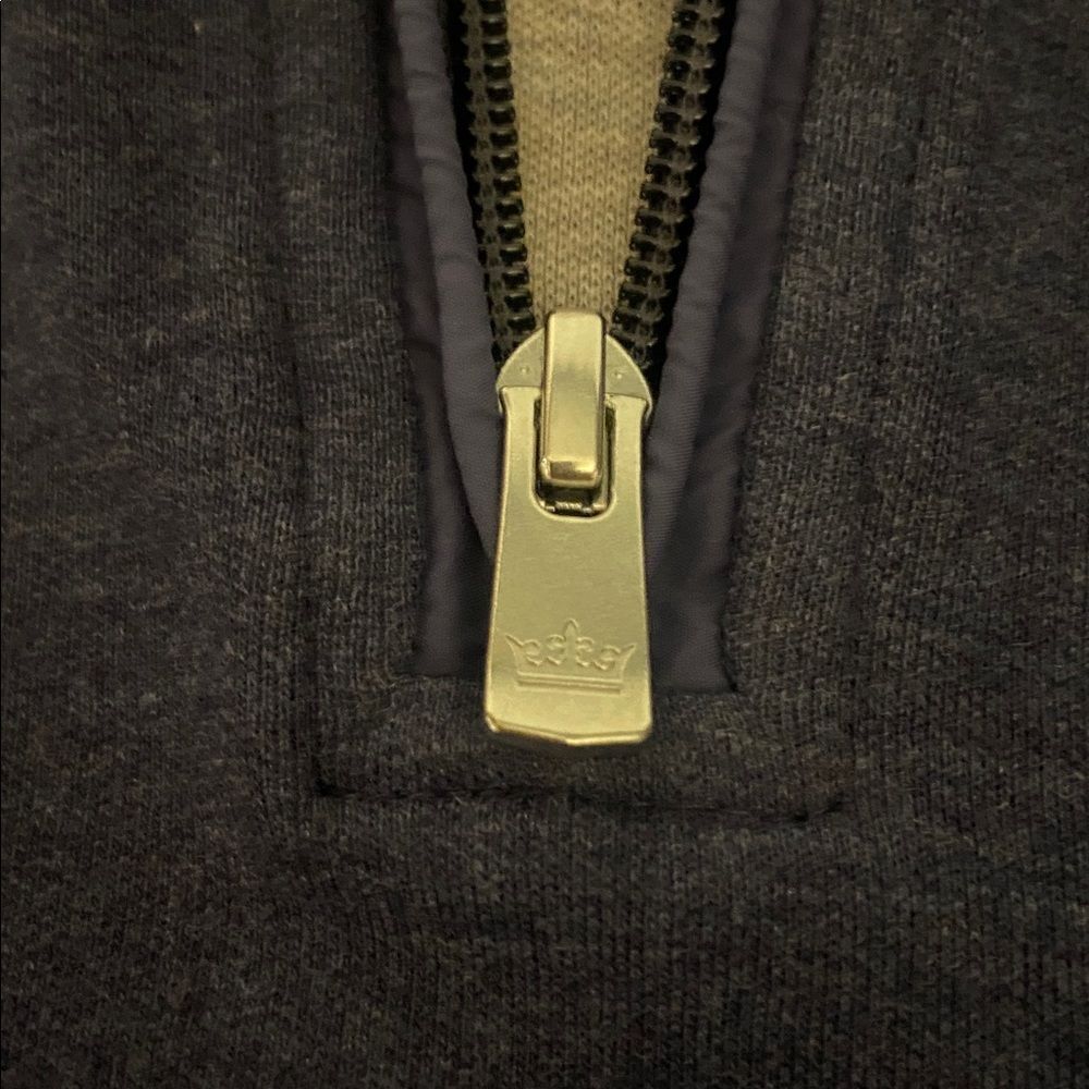 Peter Millar Dark Blue Zip-Up Sweater with Quilted Accents - Picture 7 of 10